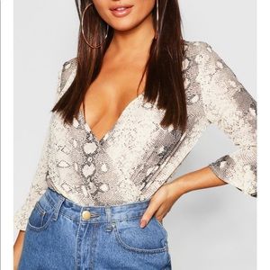 Boohoo Snake skin print body suit